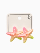 Серьги пластик «Морская звезда», розовый, зелёный  (артикул 10967857)  большой выбор товаров оптом и в розницу по низким ценам с доставкой