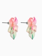 Серьги пластик «Цветок Лилии» прозрачные, блёстка, розовый, зелёный  (артикул 10967863)  большой выбор товаров оптом и в розницу по низким ценам с доставкой