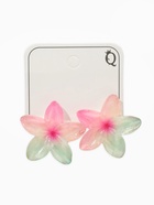 Серьги пластик «Цветок Лилии», прозрачные, блёстка, розовый, зелёный - Фото 4