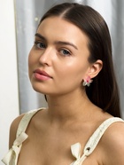 Серьги пластик «Цветок Лилии», прозрачные, блёстка, розовый, зелёный - Фото 2