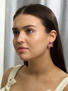 Серьги пластик «Цветок Лилии», прозрачные, блёстка, розовый, фиолетовый - Фото 2