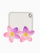 Серьги пластик «Цветок Лилии», прозрачные, блёстка, розовый, фиолетовый - Фото 4