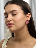 Серьги пластик «Цветок Лилии», прозрачные, блёстка, розовый, фиолетовый - Фото 5