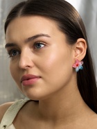 Серьги пластик «Цветок Лилии», прозрачные, блёстка, розовый, голубой - Фото 2