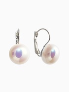 Серьги пластик «Майорика», круг, белые в серебре - Фото 1