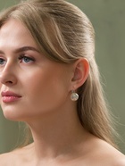 Серьги пластик «Майорика», круг, белые в серебре - Фото 5