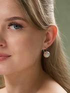 Серьги пластик «Майорика», круг, белые в серебре - Фото 2