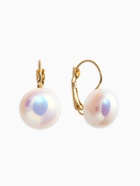 Серьги пластик «Майорика», круг, белые в золоте - Фото 1