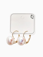 Серьги пластик «Майорика» круг, белые в золоте  (артикул 10967897)  большой выбор товаров оптом и в розницу по низким ценам с доставкой