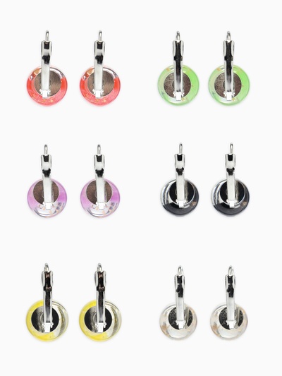 Серьги с поталью «Шарик», МИКС в серебре