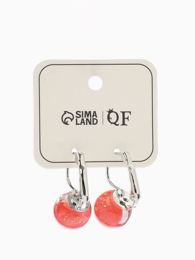 Серьги с поталью «Шарик», МИКС в серебре