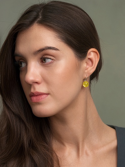 Серьги с поталью «Шарик», МИКС в серебре