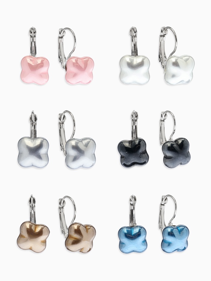 Серьги пластик «Цветок Майорика», МИКС в серебре