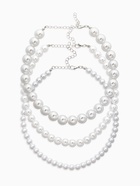 Чокеры из бусин «Сияние жемчуга», 3 шт. бусины №14.10, 8, L=43 см, белый в серебре - Фото 2