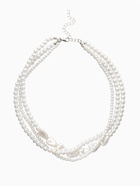 Чокер «Сияние жемчуга", сердце мятое, L=37см+8см удлинение, цвет белый в серебре  (артикул 10969429)  большой выбор товаров оптом и в розницу по низким ценам с доставкой