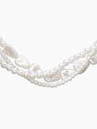 Чокер «Сияние жемчуга", сердце мятое, L=37см+8см удлинение, цвет белый в серебре  (артикул 10969429)  большой выбор товаров оптом и в розницу по низким ценам с доставкой