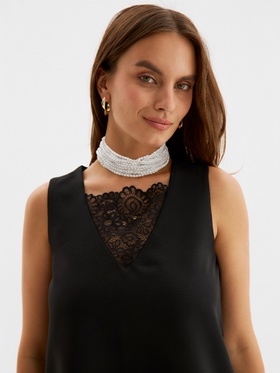 Чокер многослойный «Жемчужная императрица», 12 рядов, №6, L=30 см+10 см, белый в серебре  (артикул 10969431)  большой выбор товаров оптом и в розницу по низким ценам с доставкой