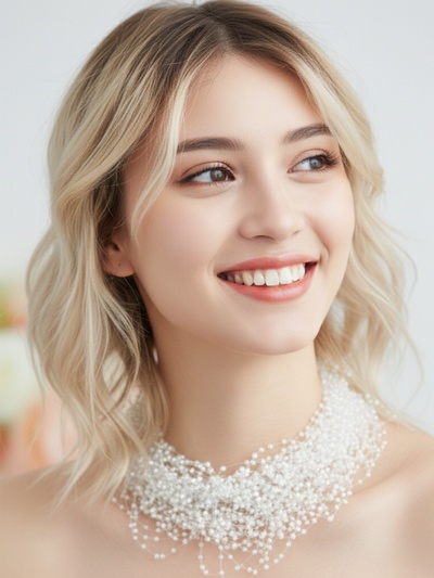 Чокер на леске многослойный «Жемчужная Богема», бусина №3, L=43 см, белый