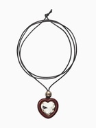 Кулон на шнурке стиль "Сердце" бусина, регулируемый, 90см, цвет бордово-чёрный  (артикул 10971742)  большой выбор товаров оптом и в розницу по низким ценам с доставкой