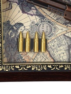 Панно настенное в раме с макетом оружия сувенирного «Карта. Револьвер и 4 пули», 26×36×5 см - Фото 2