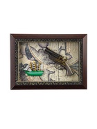 Панно настенное в раме с макетом оружия сувенирного «Карта. Револьвер и корабль», 26×36×5 см  (артикул 10949022)  большой выбор товаров оптом и в розницу по низким ценам с доставкой