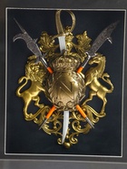 Панно настенное в раме с макетом оружия сувенирного «Револьверы. Геральдика», 49×104×7 см  (артикул 10949024)  большой выбор товаров оптом и в розницу по низким ценам с доставкой