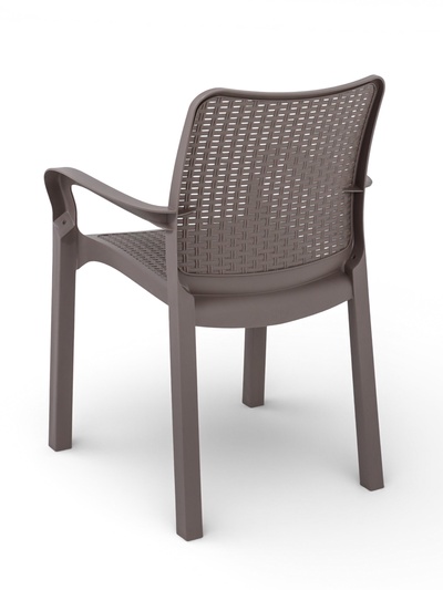Стул садовый Rattan, 50.6×58×83.3 см, пластиковый, цвет французский платан