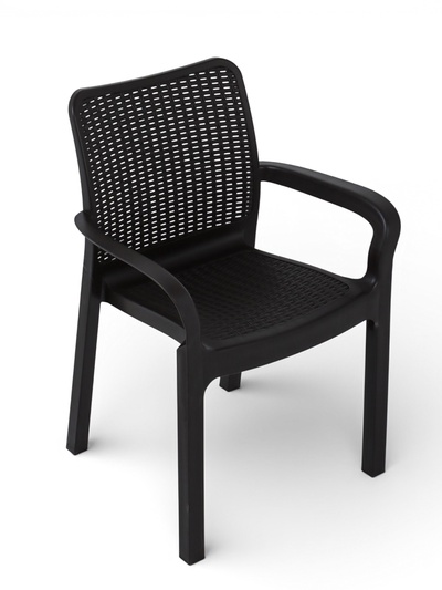 Стул садовый Rattan, 50.6×58×83.3 см, пластиковый, цвет горький шоколад