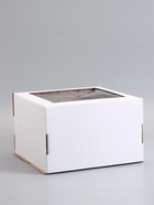 Коробка для торта, кондитерская, белая, с окном 30×30×19 см, Набор10 шт.  (артикул 10955043)  большой выбор товаров оптом и в розницу по низким ценам с доставкой