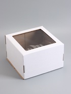 Коробка для торта, кондитерская, белая, с окном 30×30×19 см, Набор10 шт.  (артикул 10955043)  большой выбор товаров оптом и в розницу по низким ценам с доставкой