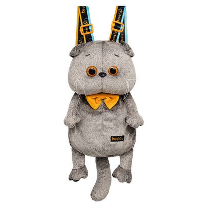 Мягкая игрушка-рюкзак «Кот Басик в галстуке-бабочке», 27×18 см