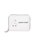 УЦЕНКА Кошелек 07-01-13 Деняк надо, 11*2*8,5 см, 3 отд, д/карт, д/монет, на молнии, белый - Фото 2
