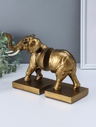 Держатель - подставка для книг полистоун «Слон», набор 2 шт., 12×21×18 см - Фото 6