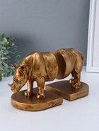 Держатель - подставка для книг полистоун «Носорог», набор 2 шт., 12×26.5×15 см - фото 809537732