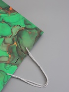 Пакет подарочный ламинированный «Мрамор», зеленый с бантиком, 32×25×11 см - Фото 6