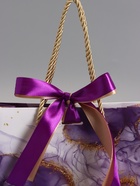 Пакет подарочный ламинированный «Мрамор», фиолетовый с бантиком, 19×15×7 см - Фото 3