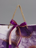 Пакет подарочный ламинированный «Мрамор», фиолетовый с бантиком, 32×25×11 см - Фото 3