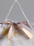 Пакет подарочный ламинированный «Мрамор», белый, с бантиком, 35×30×10 см - Фото 3