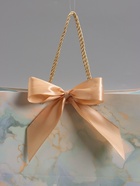 Пакет подарочный ламинированный «Мрамор», голубой, с бантиком, 28×20×10 см - Фото 3