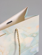 Пакет подарочный ламинированный «Мрамор», голубой, с бантиком, 28×20×10 см - Фото 5