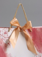 Пакет подарочный ламинированный «Мрамор», розовый с белым, с бантиком, 32×25×11 см - Фото 3