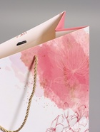 Пакет подарочный ламинированный «Мрамор», розовый с белым, с бантиком, 43×32×14 см - Фото 5