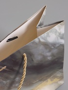 Пакет подарочный ламинированный «Мрамор», серо-бежевый, с бантиком, 28×20×10 см - Фото 5