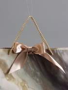 Пакет подарочный ламинированный «Мрамор» , серо-бежевый, с бантиком, 35×30×10 см - Фото 3