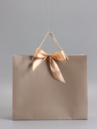 Пакет подарочный ламинированный, бронзовый, с бантом, 35×30×10 см - Фото 2