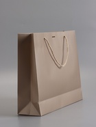 Пакет подарочный ламинированный, бронзовый, с бантом, 35×30×10 см - Фото 4