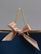 Пакет подарочный ламинированный, тёмно - синий с золотым, с бантом, 28×20×10 см - Фото 3