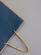 Пакет подарочный ламинированный, тёмно - синий с золотым, с бантом, 28×20×10 см - Фото 6