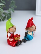 Набор фигурок 2 шт. полистоун «Малыши в длинных колпаках», красный, 3.3×6×6.7 см - Фото 4