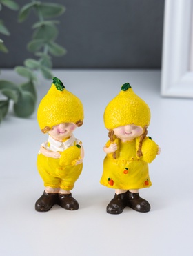 Набор фигурок 2 шт. полистоун «Малыши-лимончики», 2.8×3.7×7.9 см